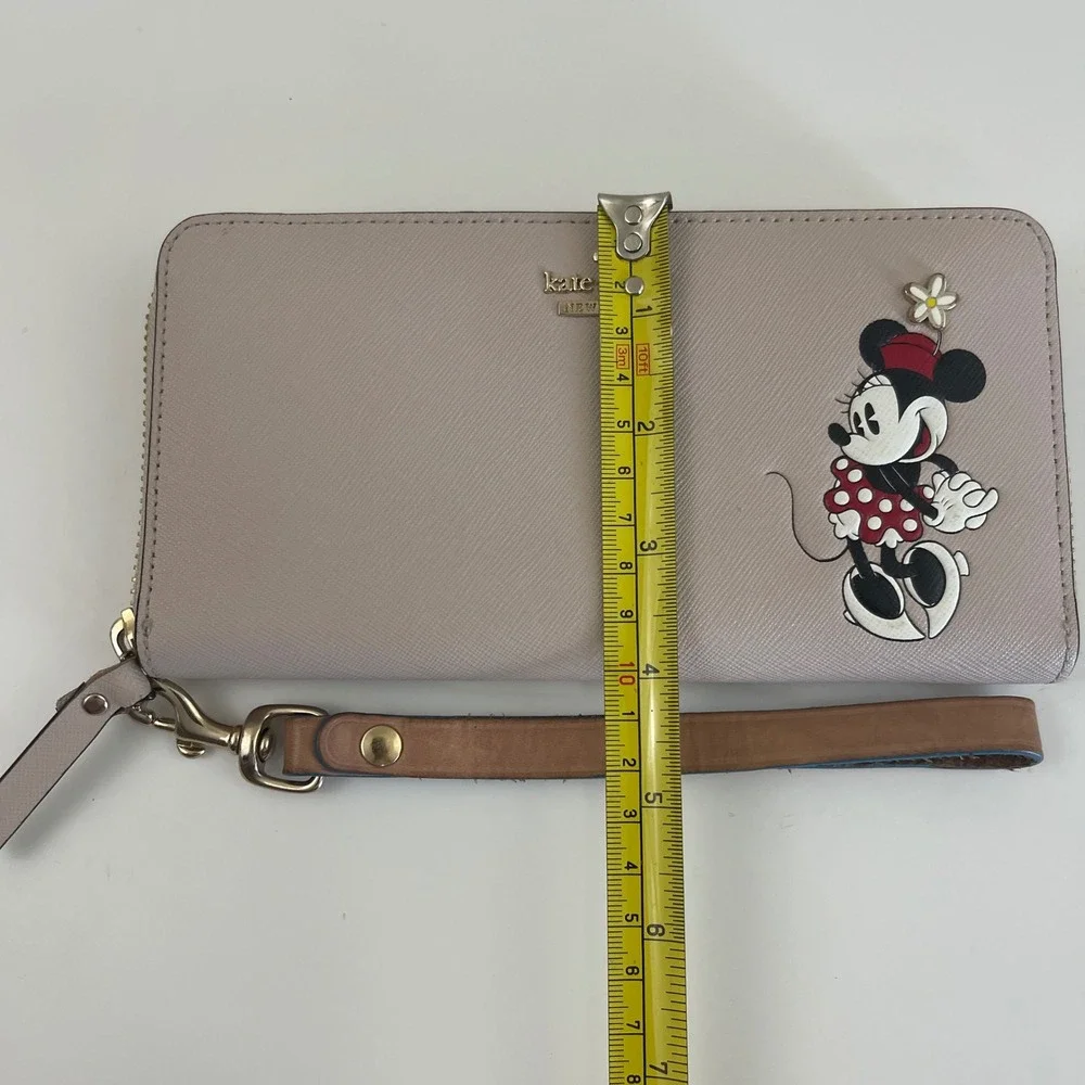 Kate Spade Disney Minnie Mouse Wristlet Wallet Lacey Continental Leather Zip